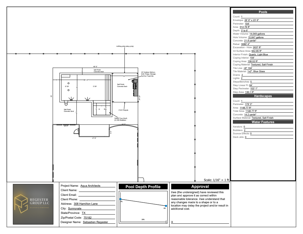 2D pool plan