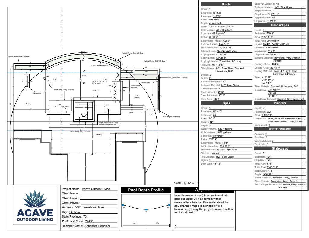 2D pool plan
